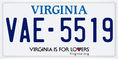 VA license plate VAE5519