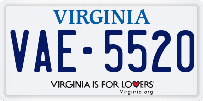 VA license plate VAE5520