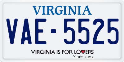 VA license plate VAE5525
