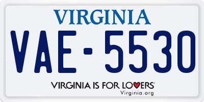 VA license plate VAE5530