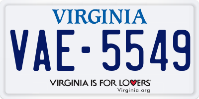 VA license plate VAE5549
