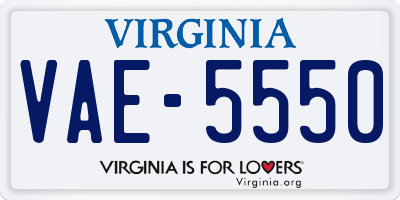 VA license plate VAE5550