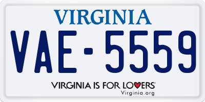VA license plate VAE5559