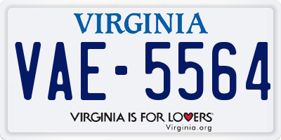 VA license plate VAE5564
