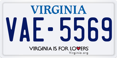 VA license plate VAE5569