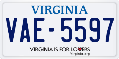 VA license plate VAE5597