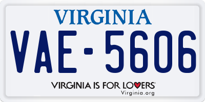 VA license plate VAE5606