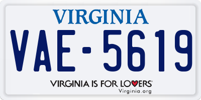 VA license plate VAE5619