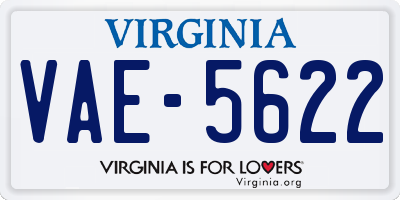 VA license plate VAE5622
