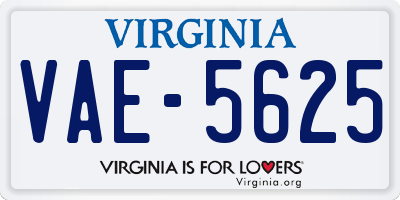 VA license plate VAE5625