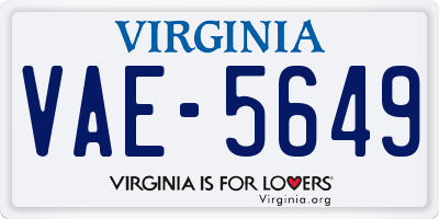 VA license plate VAE5649