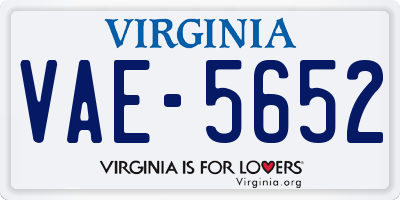 VA license plate VAE5652