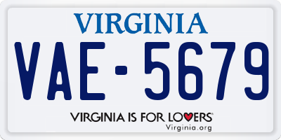 VA license plate VAE5679
