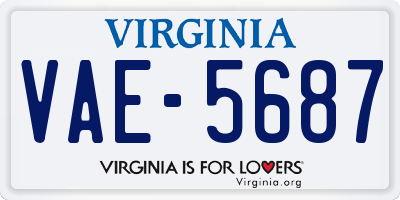 VA license plate VAE5687