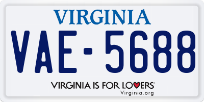 VA license plate VAE5688