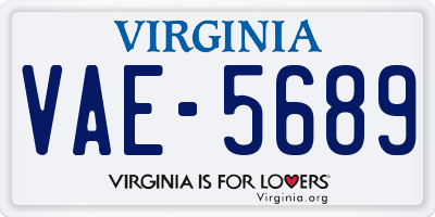 VA license plate VAE5689