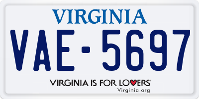 VA license plate VAE5697