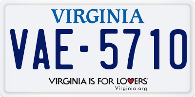 VA license plate VAE5710