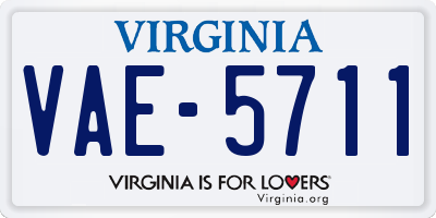 VA license plate VAE5711