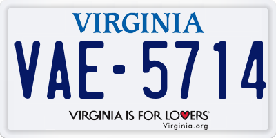 VA license plate VAE5714