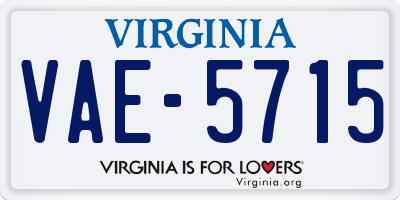 VA license plate VAE5715
