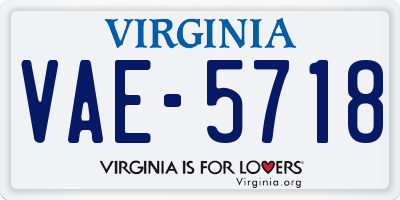 VA license plate VAE5718