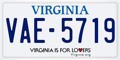 VA license plate VAE5719