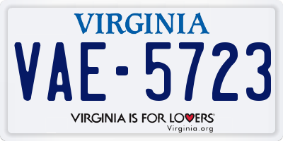 VA license plate VAE5723
