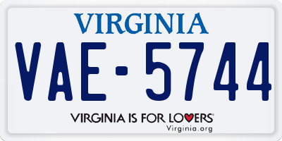 VA license plate VAE5744