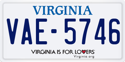 VA license plate VAE5746