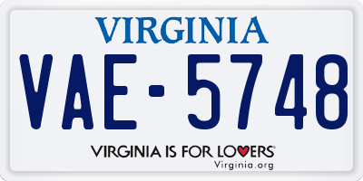 VA license plate VAE5748