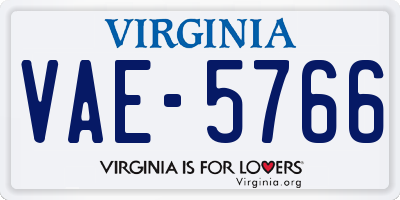 VA license plate VAE5766