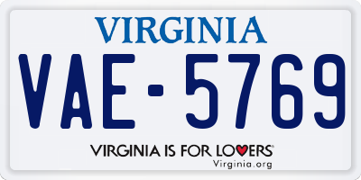 VA license plate VAE5769