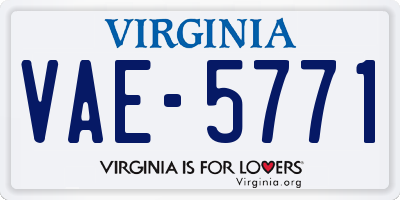 VA license plate VAE5771