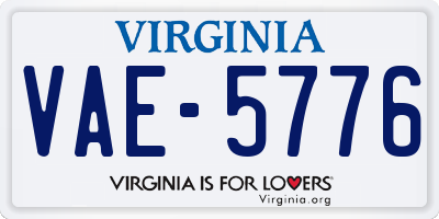 VA license plate VAE5776