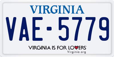 VA license plate VAE5779