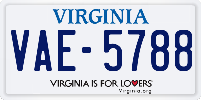 VA license plate VAE5788