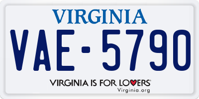 VA license plate VAE5790