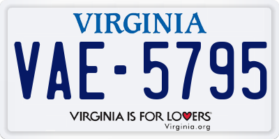 VA license plate VAE5795