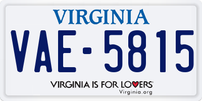 VA license plate VAE5815