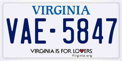 VA license plate VAE5847