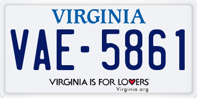 VA license plate VAE5861
