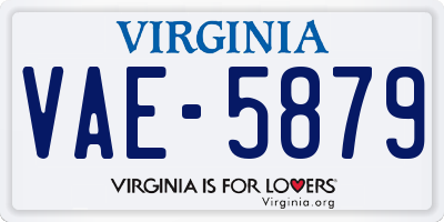 VA license plate VAE5879