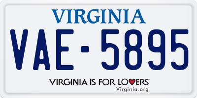 VA license plate VAE5895