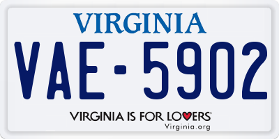 VA license plate VAE5902