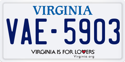 VA license plate VAE5903