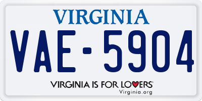 VA license plate VAE5904