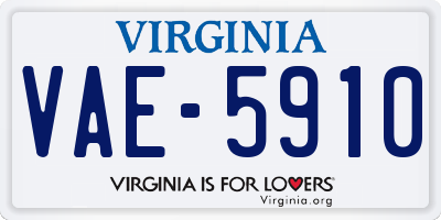 VA license plate VAE5910