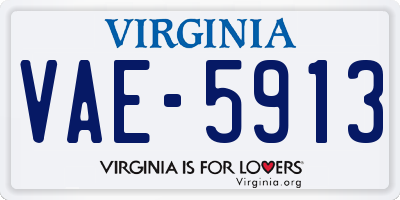 VA license plate VAE5913