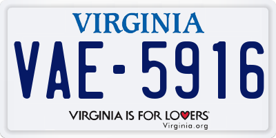 VA license plate VAE5916